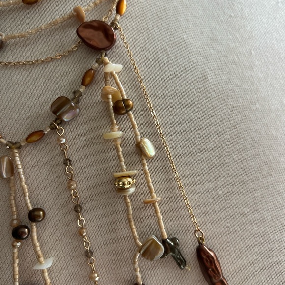 Ariana Ost Free People Something Beautiful Pearl Cross Bead Necklace SOLD OUT - Picture 5 of 8